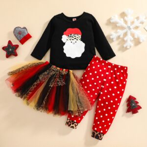 Festive Santa-Themed Girls' 3PC Sets | Christmas Tutu & Dot Pattern Clothing
