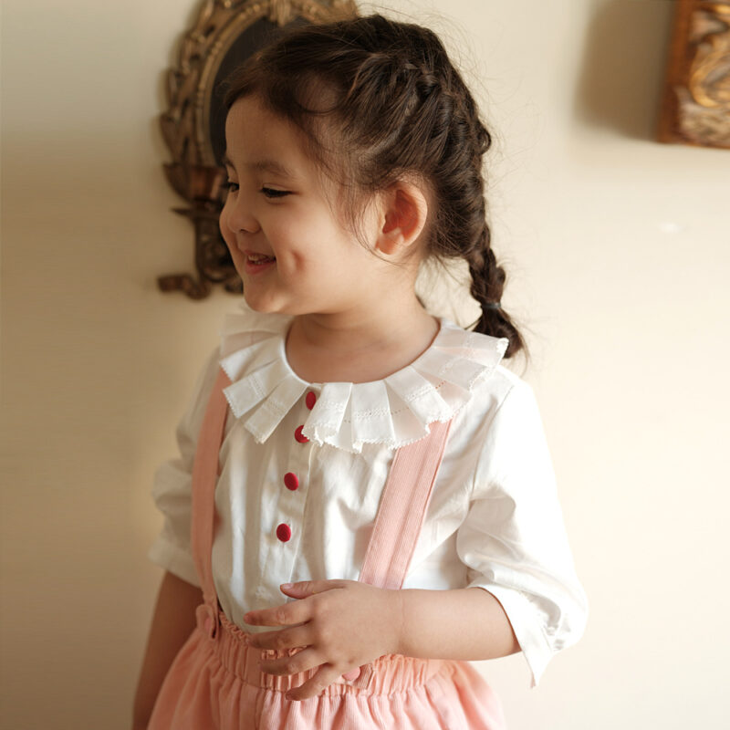 Sweet Spring Girls' Shirt-Shorts Combos | Medium Sleeve Two-Piece Sets - Image 2