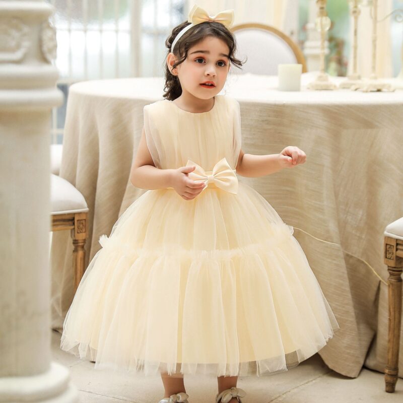 Children's mesh dress princess dress baby fluffy dress baby one year old wedding dress evening dress - Image 12
