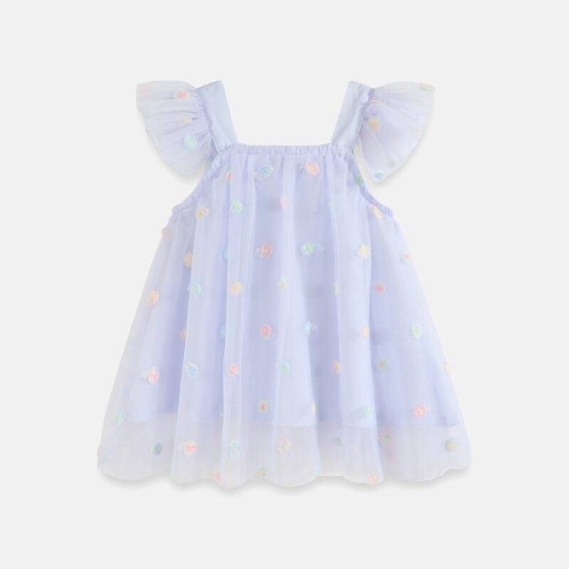 Flying sleeve suspender mesh skirt children suspender dress - Image 7