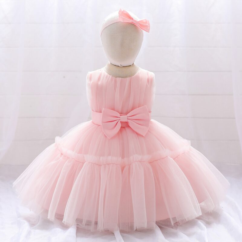 Children's mesh dress princess dress baby fluffy dress baby one year old wedding dress evening dress - Image 15