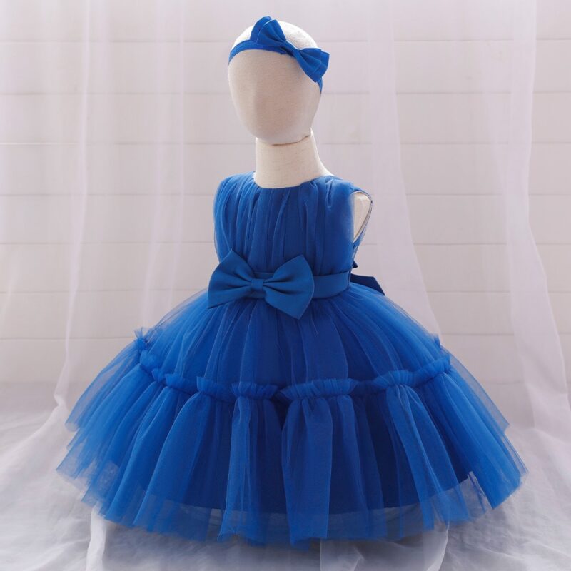 Children's mesh dress princess dress baby fluffy dress baby one year old wedding dress evening dress - Image 7