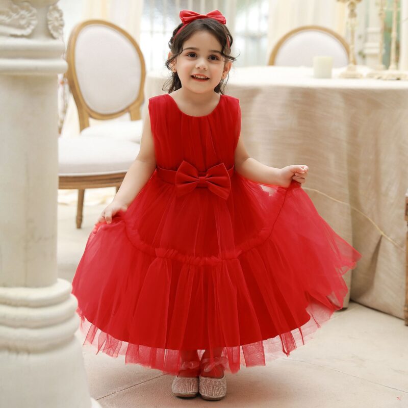 Children's mesh dress princess dress baby fluffy dress baby one year old wedding dress evening dress - Image 13