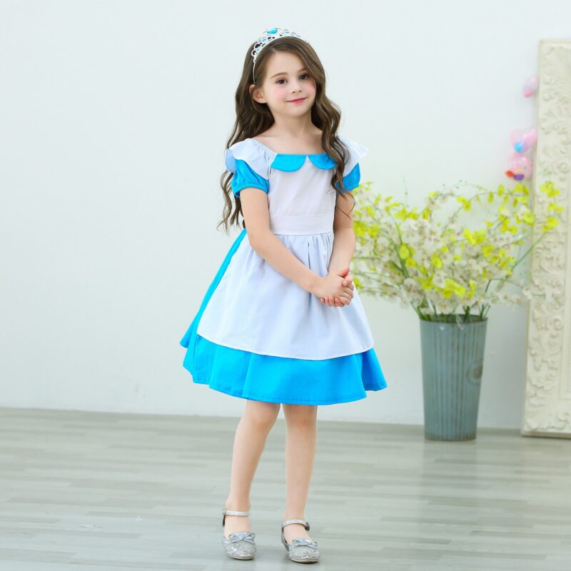 Girl's Princess Dress Alice Cotton Dress Birthday Halloween Dress - Image 7