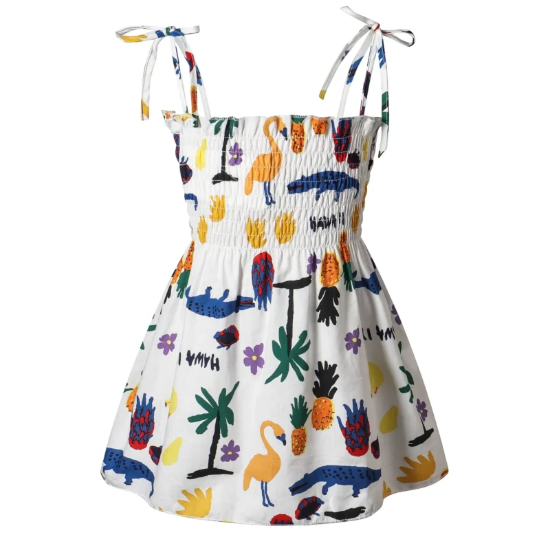 Baby Girl Summer Cotton Dress Children Fashion Dress Thin Girl Style Halter Skirt Children's Floral Skirt - Image 7