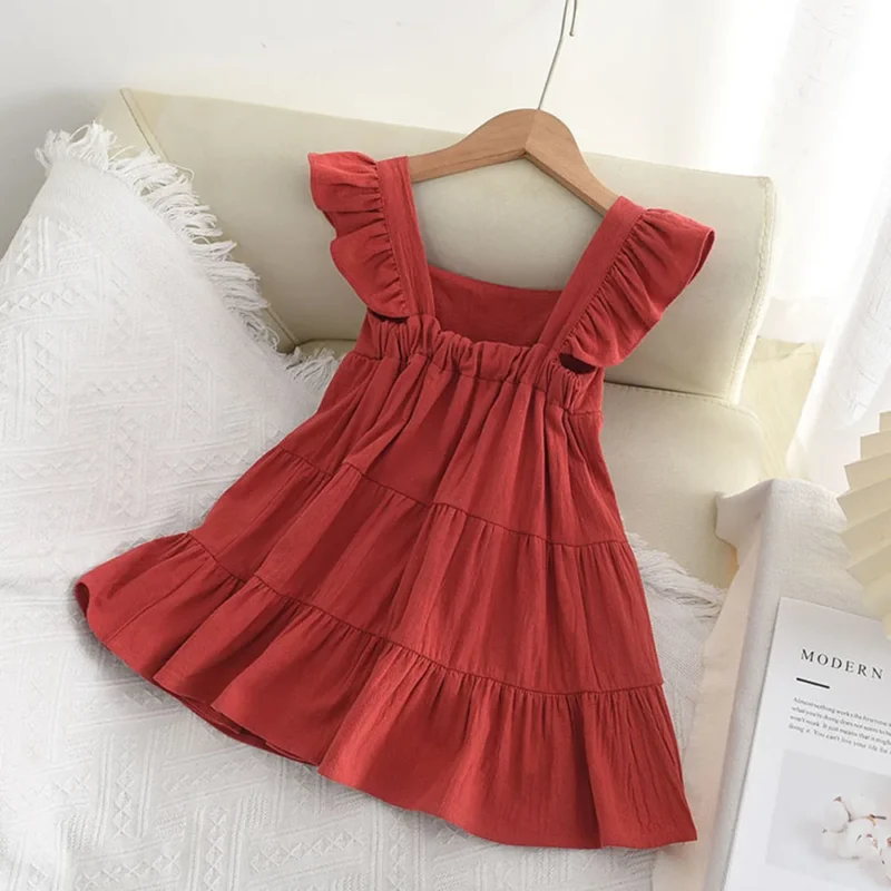 Bear Leader Girls Flower Embroidered Dress Summer Retro Flying Sleeve Princess Dresses Children Casual Clothes Fashion 2-6 Years - Image 9