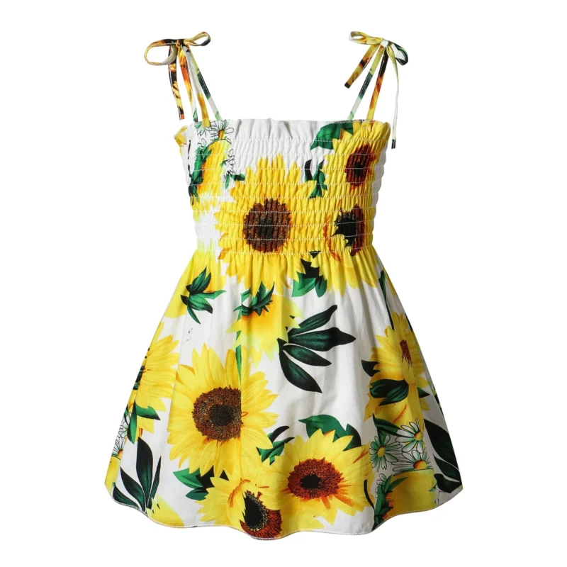Baby Girl Summer Cotton Dress Children Fashion Dress Thin Girl Style Halter Skirt Children's Floral Skirt - Image 19