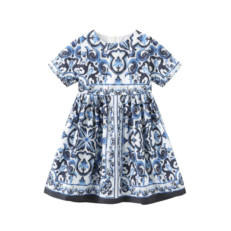 2025 Children Girls Casual Dress Floral Print Toddler Designer Clothes for Princess Party Fashion Elegant Keen-length Costume - Image 16