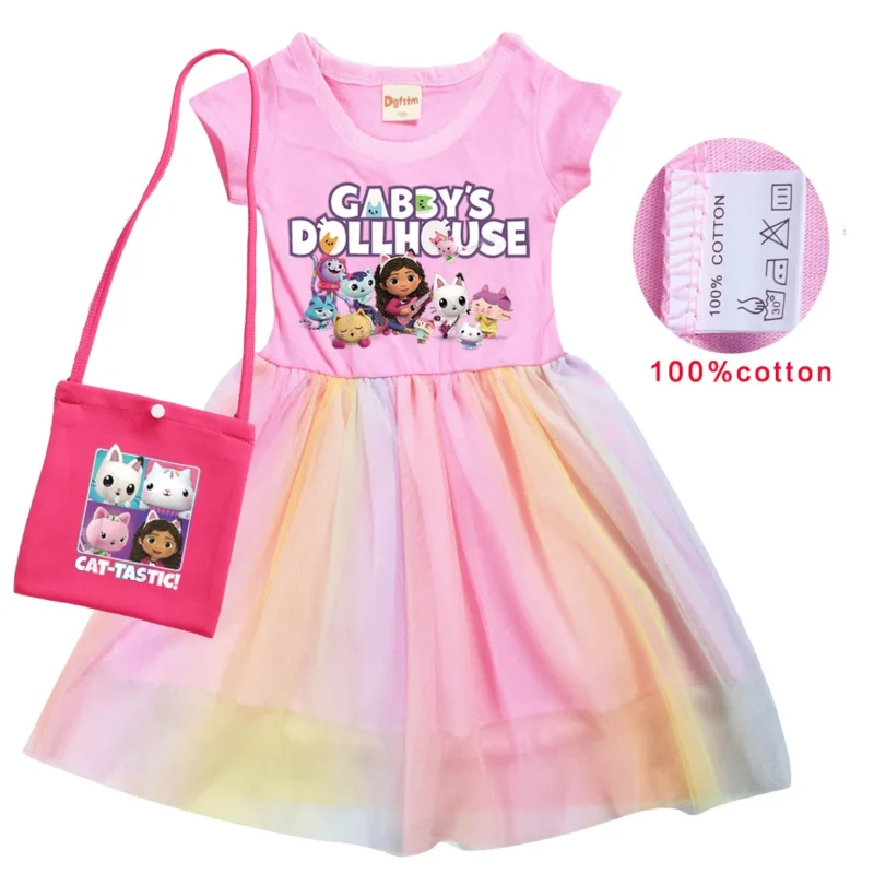 Vestido De Gabby Doolhouse Dress Girls Robe Gaby Chat Clothes Kids Summer Casual Dresses Children Sequin Princess Party Vestidos - Image 3