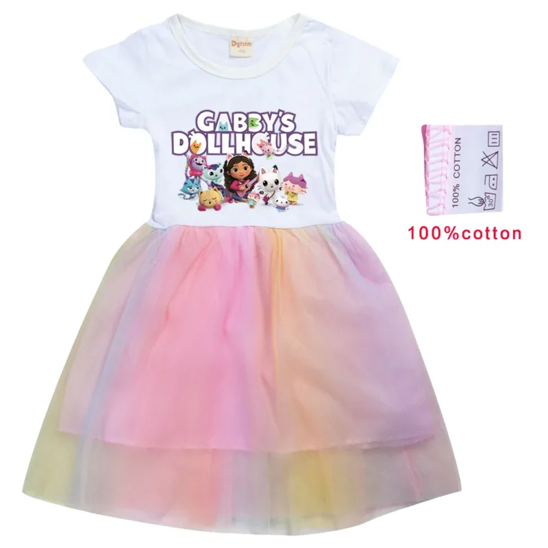 Vestido De Gabby Doolhouse Dress Girls Robe Gaby Chat Clothes Kids Summer Casual Dresses Children Sequin Princess Party Vestidos - Image 7