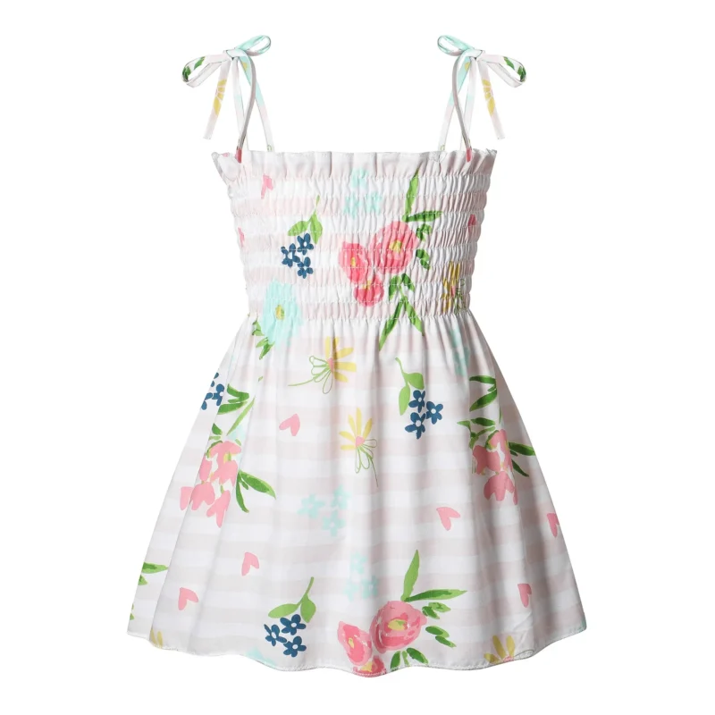 Baby Girl Summer Cotton Dress Children Fashion Dress Thin Girl Style Halter Skirt Children's Floral Skirt - Image 16