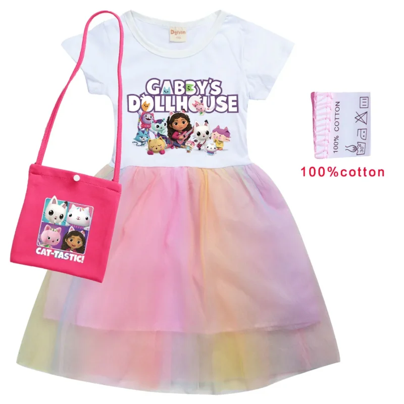Vestido De Gabby Doolhouse Dress Girls Robe Gaby Chat Clothes Kids Summer Casual Dresses Children Sequin Princess Party Vestidos - Image 4