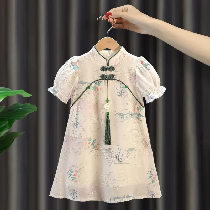 Tang Girls Casual Dresses Chinese Kids Clothes Perform Cheongsams Fashion Girl Hanfu Dress Summer Modern Qipao Baby Vestido - Image 15