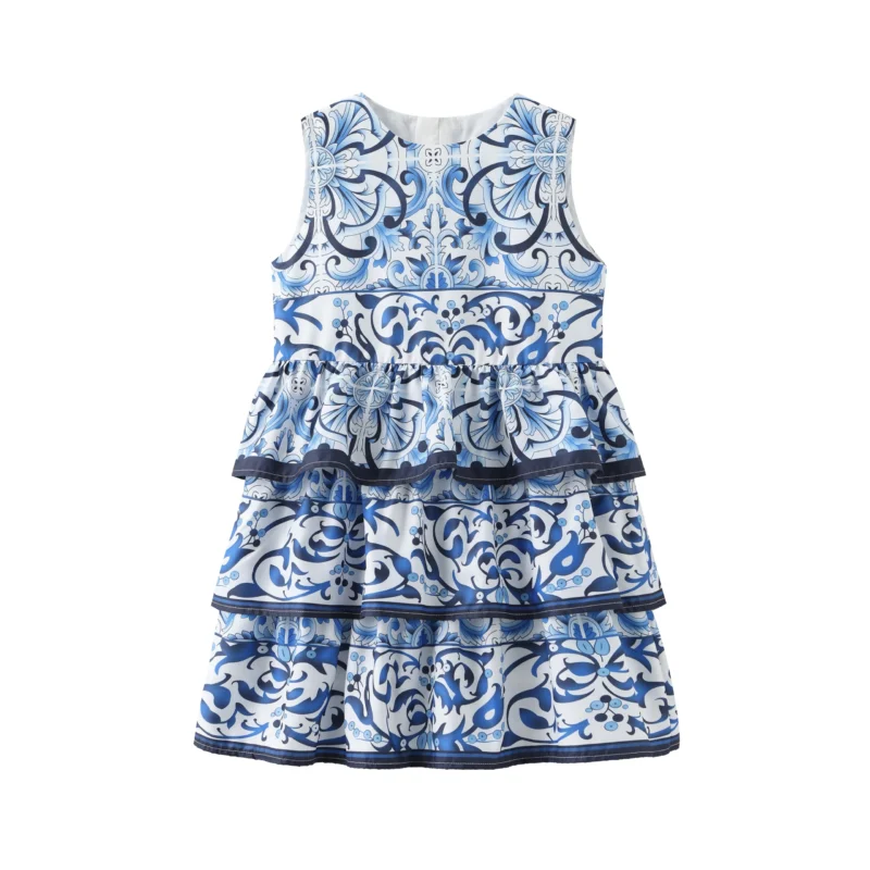 2025 Children Girls Casual Dress Floral Print Toddler Designer Clothes for Princess Party Fashion Elegant Keen-length Costume - Image 22