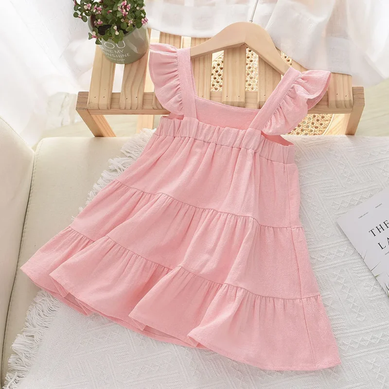 Bear Leader Girls Flower Embroidered Dress Summer Retro Flying Sleeve Princess Dresses Children Casual Clothes Fashion 2-6 Years - Image 12