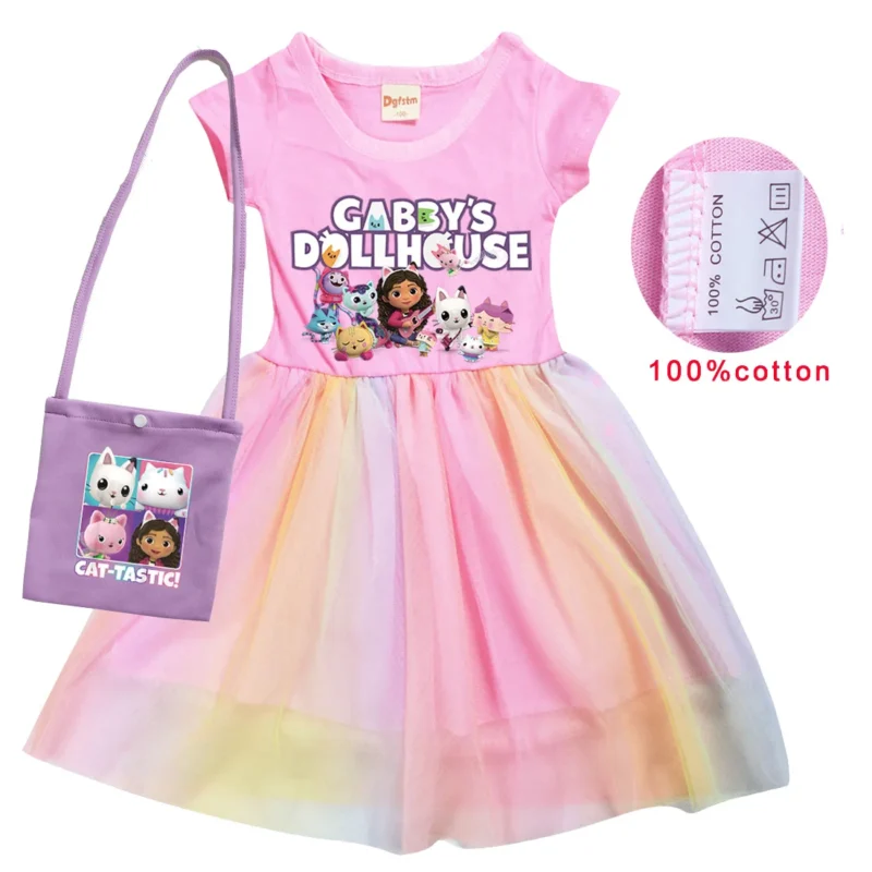 Vestido De Gabby Doolhouse Dress Girls Robe Gaby Chat Clothes Kids Summer Casual Dresses Children Sequin Princess Party Vestidos - Image 2