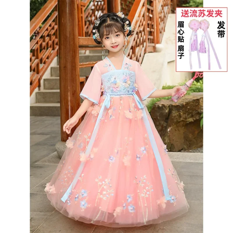 Ethnic Style Hanfu Vintage Kids Clothes Girls Dress Fashion Children's Clothing Cosplay Costumes Party Stage Streetwear Fairy - Image 20