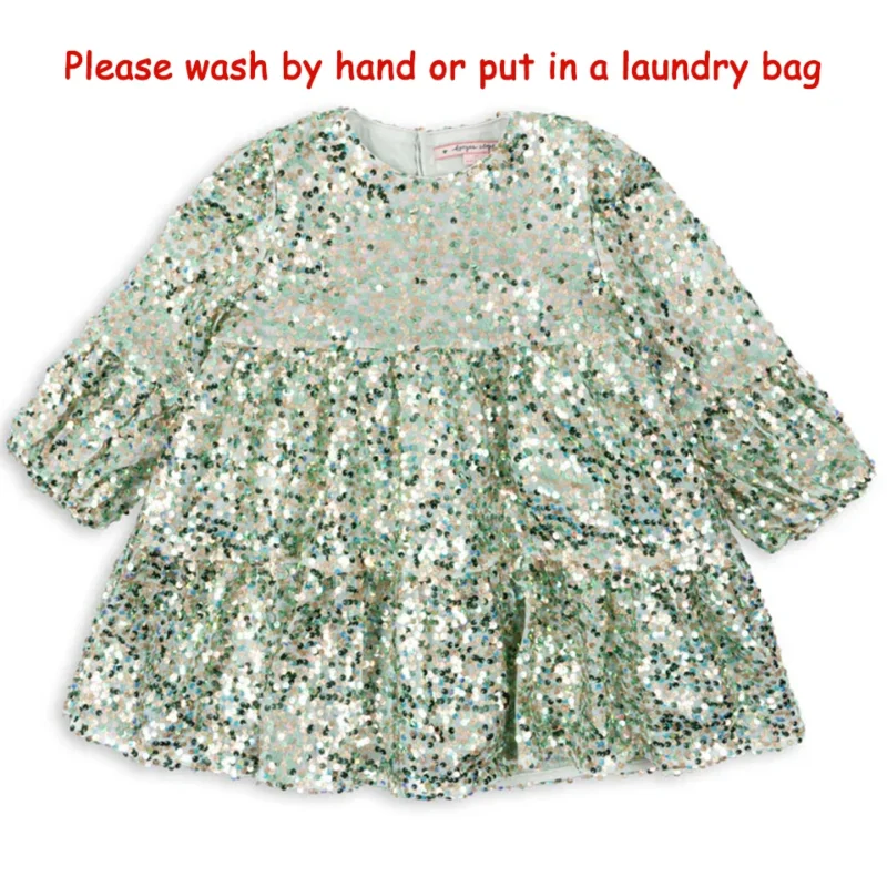 2024 Christmas KS Girls Princess Mesh Dress Kids Pretty Sequin Dresses Baby Cute Skirt Carnival Party Children Voile Dress Gifts - Image 29