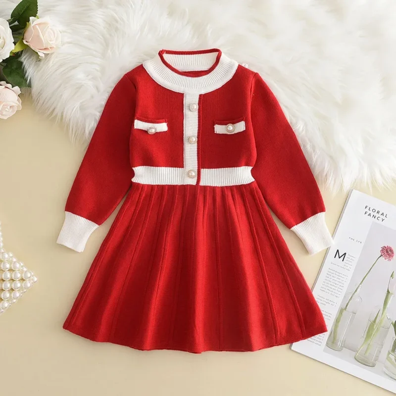Bear Leader Autumn Winter Girls Sweater Long Sleeve Dress Vest Stripe Party Girl Baby Retro Knitted Wool Dress Casual Vestidos - Image 13