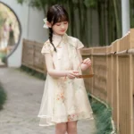 Tang Girls Casual Dresses Chinese Kids Clothes Perform Cheongsams Fashion Girl Hanfu Dress Summer Modern Qipao Baby Vestido