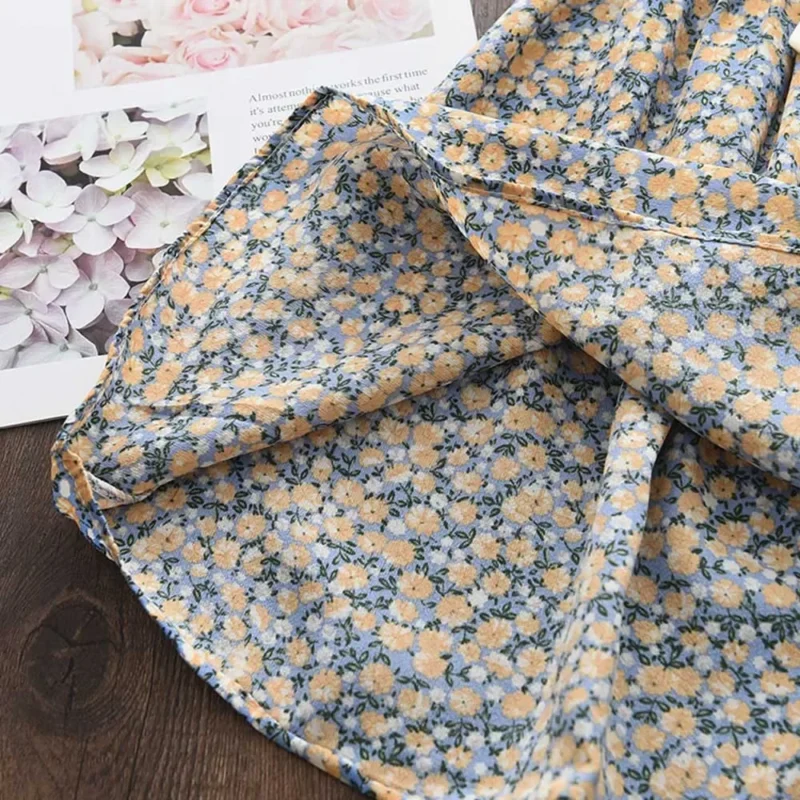 Menoea Summer Floral Print Lolita Child Clothes Sweet Girls Dress Elegant Children Teens Party Princess Sundress 2 7 Year - Image 6