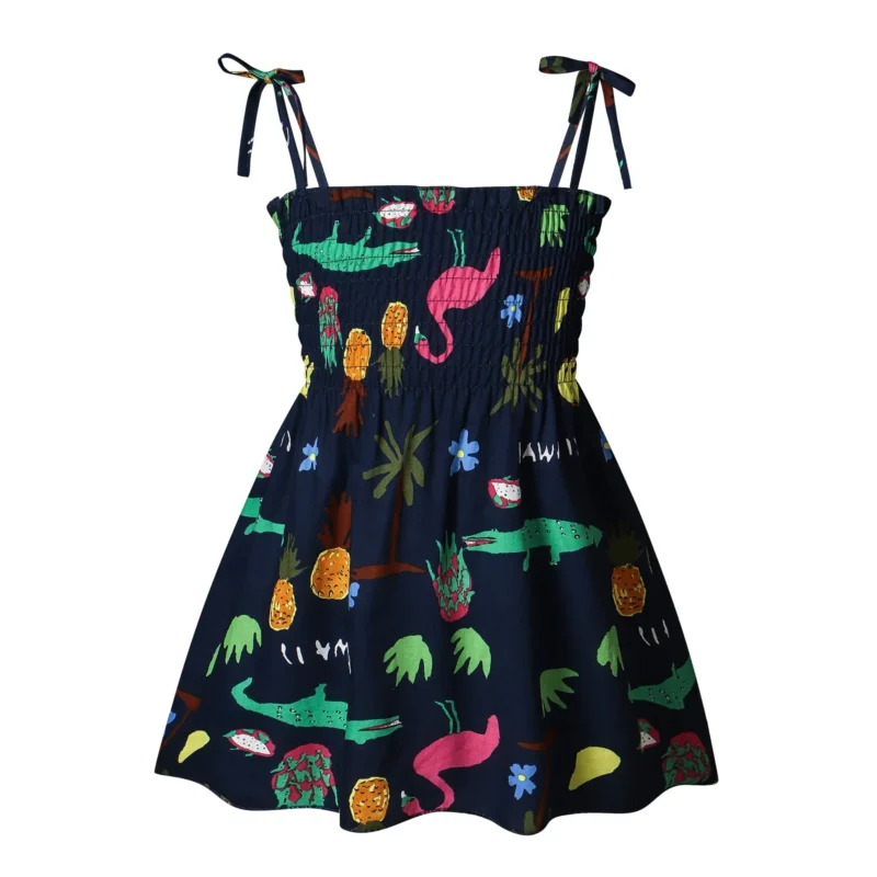 Baby Girl Summer Cotton Dress Children Fashion Dress Thin Girl Style Halter Skirt Children's Floral Skirt - Image 9