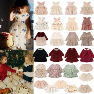 2024 Christmas KS Girls Princess Mesh Dress Kids Pretty Sequin Dresses Baby Cute Skirt Carnival Party Children Voile Dress Gifts