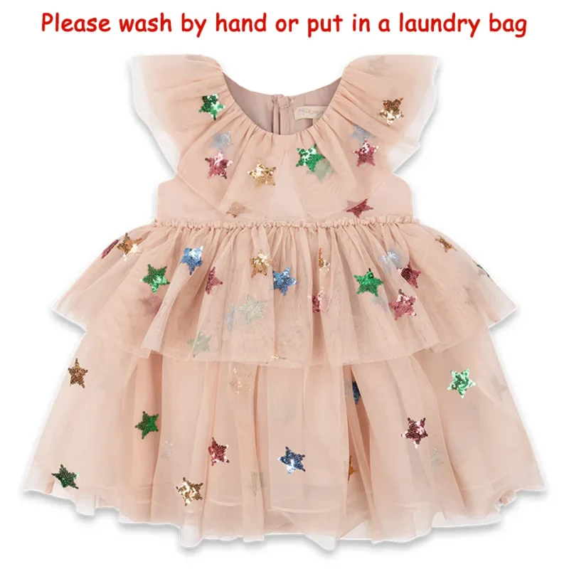 2024 Christmas KS Girls Princess Mesh Dress Kids Pretty Sequin Dresses Baby Cute Skirt Carnival Party Children Voile Dress Gifts - Image 23