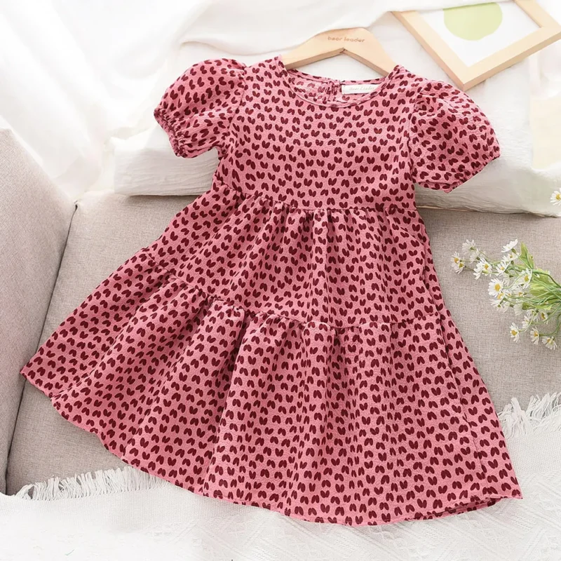 Bear Leader Girls Flower Embroidered Dress Summer Retro Flying Sleeve Princess Dresses Children Casual Clothes Fashion 2-6 Years - Image 21