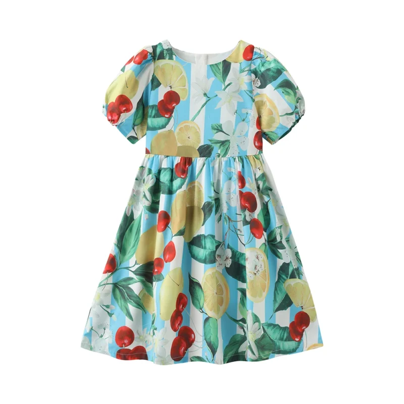 2025 Children Girls Casual Dress Floral Print Toddler Designer Clothes for Princess Party Fashion Elegant Keen-length Costume - Image 6