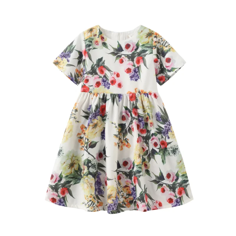 2025 Children Girls Casual Dress Floral Print Toddler Designer Clothes for Princess Party Fashion Elegant Keen-length Costume - Image 5