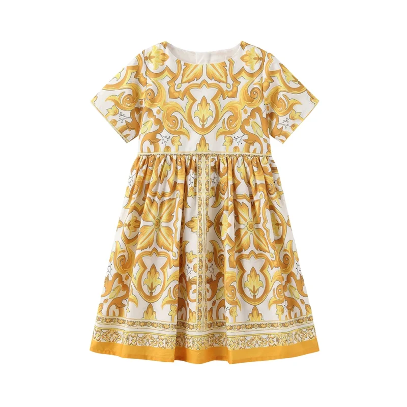 2025 Children Girls Casual Dress Floral Print Toddler Designer Clothes for Princess Party Fashion Elegant Keen-length Costume - Image 19