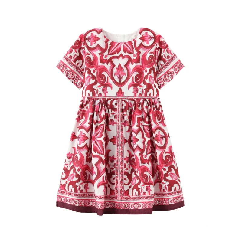 2025 Children Girls Casual Dress Floral Print Toddler Designer Clothes for Princess Party Fashion Elegant Keen-length Costume - Image 18