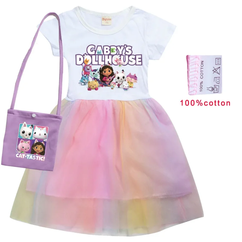 Vestido De Gabby Doolhouse Dress Girls Robe Gaby Chat Clothes Kids Summer Casual Dresses Children Sequin Princess Party Vestidos - Image 5