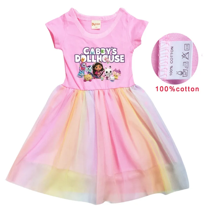 Vestido De Gabby Doolhouse Dress Girls Robe Gaby Chat Clothes Kids Summer Casual Dresses Children Sequin Princess Party Vestidos - Image 8