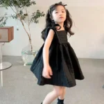 5437C  Girls' Dress Summer New Hot Fashion Sling Vest Dress Children's Black Dress 2-10Year Kid's