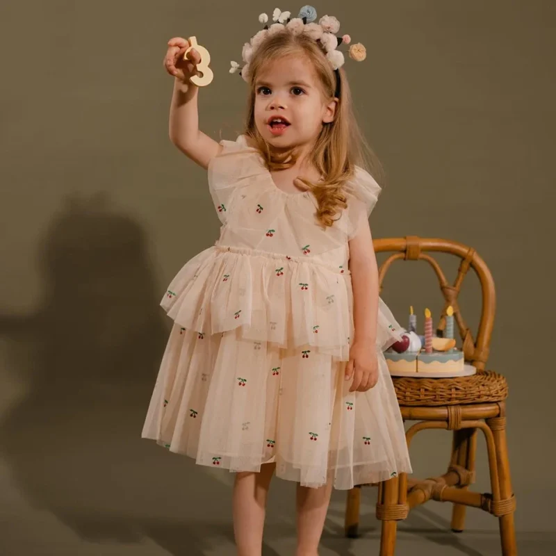 2024 Christmas KS Girls Princess Mesh Dress Kids Pretty Sequin Dresses Baby Cute Skirt Carnival Party Children Voile Dress Gifts - Image 6