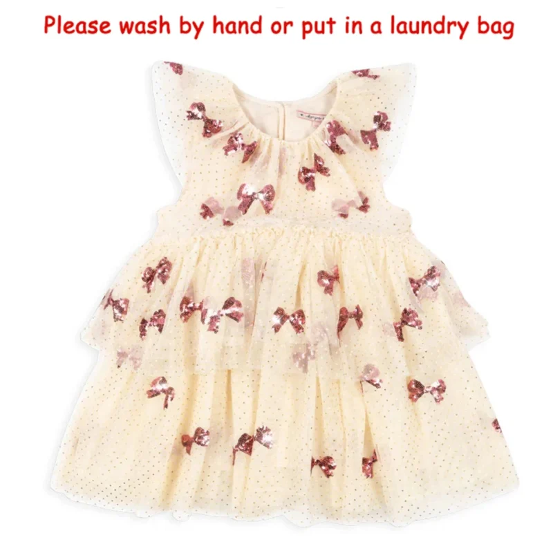 2024 Christmas KS Girls Princess Mesh Dress Kids Pretty Sequin Dresses Baby Cute Skirt Carnival Party Children Voile Dress Gifts - Image 9