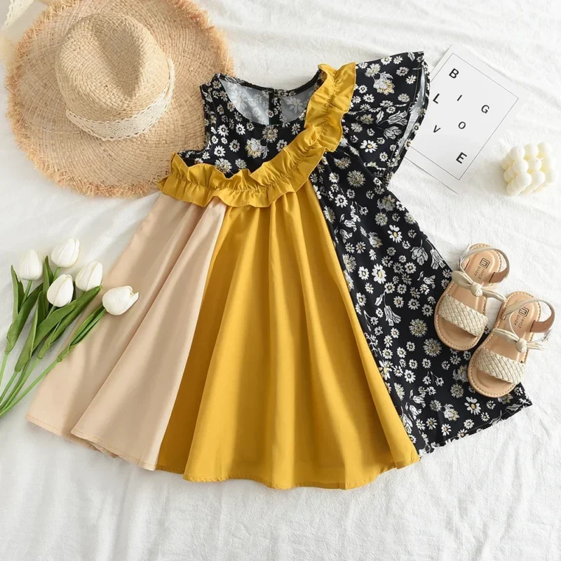 Menoea Summer Floral Print Lolita Child Clothes Sweet Girls Dress Elegant Children Teens Party Princess Sundress 2 7 Year - Image 18