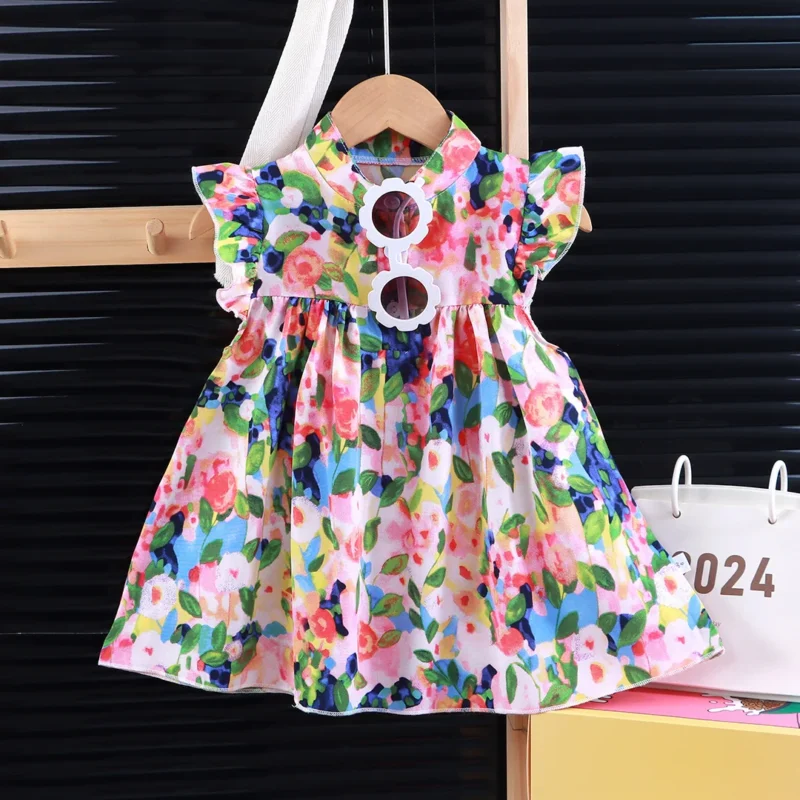 UNITIM 2025 Baby Girls Beach Dresses Summer Cotton Thin Soft Breathable Kids Girls Dress Children Girls Holiday A-Line Dress - Image 5