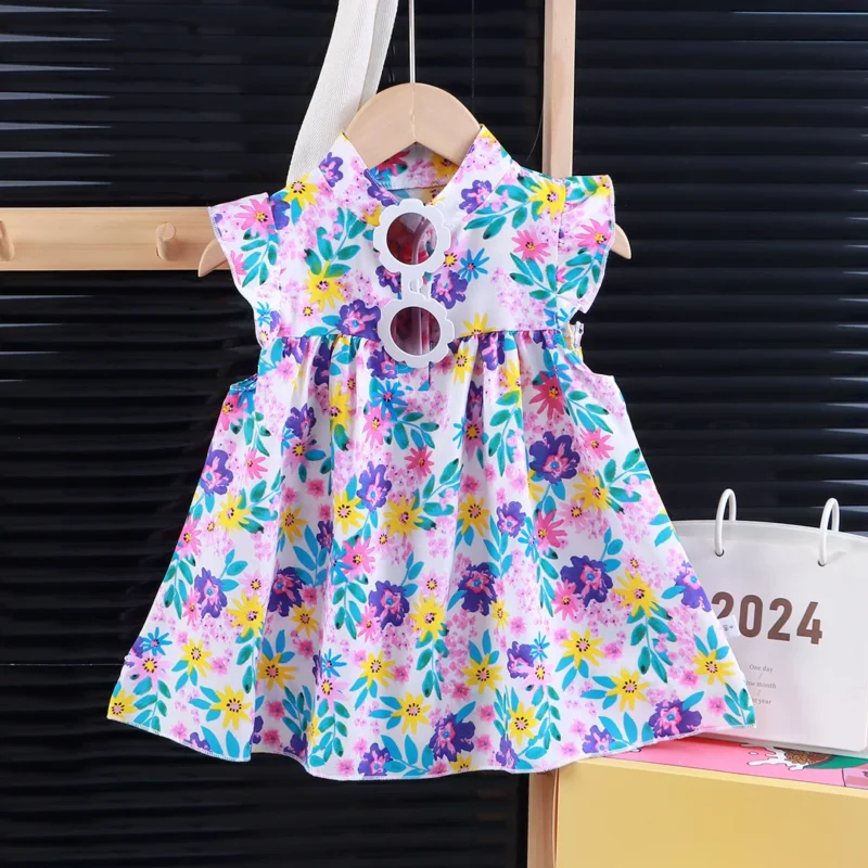 UNITIM 2025 Baby Girls Beach Dresses Summer Cotton Thin Soft Breathable Kids Girls Dress Children Girls Holiday A-Line Dress - Image 4