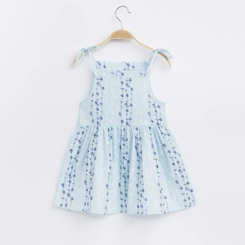 2025 Summer Girls Korean Version Strappy Dress Kids Pink Sleeveless Printed Dress Baby Cotton And Linen Casual Princess Dress - Image 6